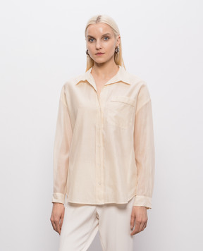 Peserico Beige silk shirt with monil chain S0600308372