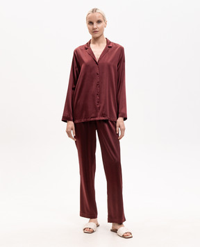 Dore & Rose Burgundy silk pajamas SILKPJSET