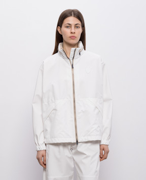 Brunello Cucinelli White windbreaker with logo patch MB4227719