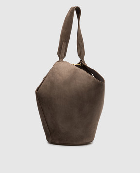 Khaite Brown suede bucket bag Lotus H2043726