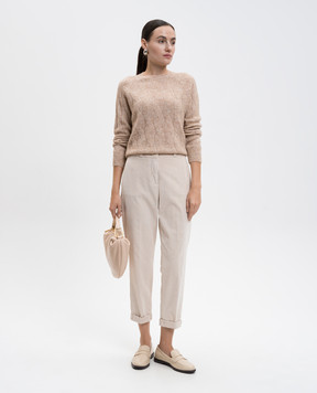 Peserico Beige alpaca wool jumper with a pattern S99375F079217A