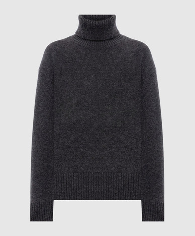 Maglione grigio in lana, seta e cashmere