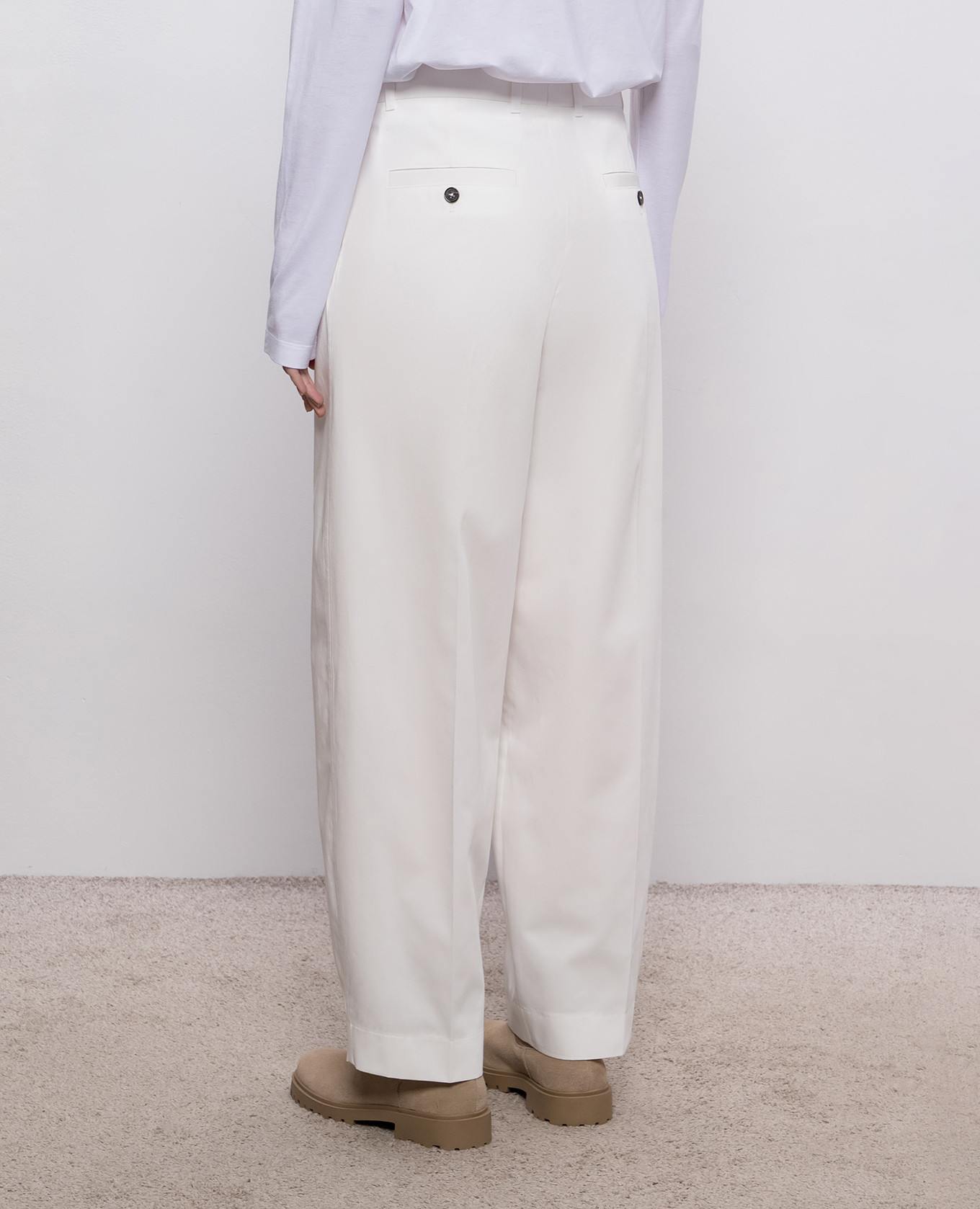 White cotton pants Toteme 4