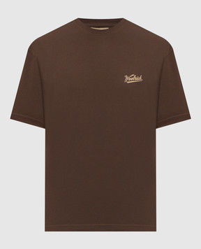 Woolrich Brown T-shirt with logo print CFWOTE2010MRUT5334