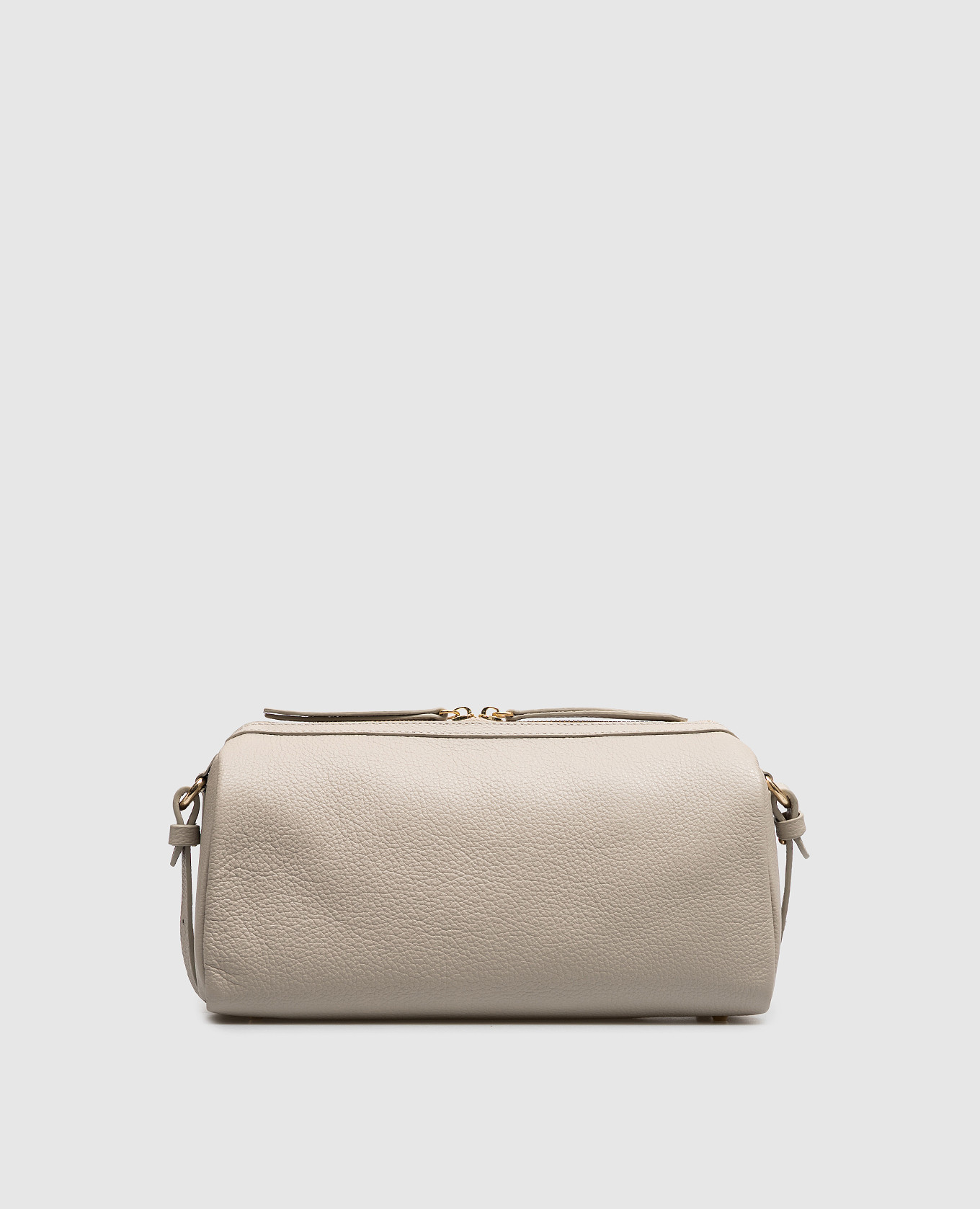 Gray leather bag