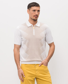 Stefano Ricci Silk polo with embroidered monogram logo K818114P31F26280