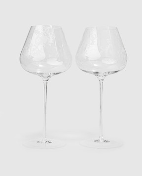 Stefano Ricci Set of red wine glasses with pattern OCR103101PCRYLX1