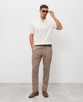 Stefano Ricci Ivory silk polo shirt K616445P30F26112