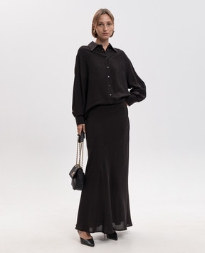 Twinset Brown maxi skirt with wool 262TF2073