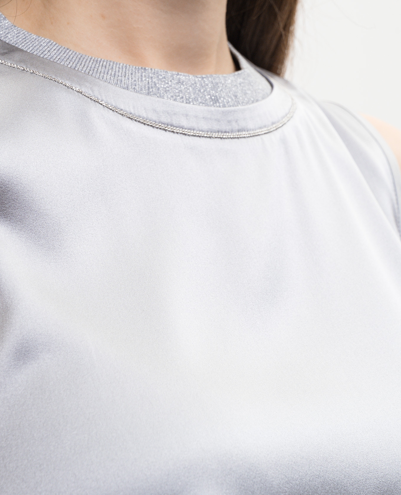 

Gray silk top with shiny texture Peserico, Grey