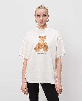 Palm Angels Ivory T-shirt with print PWAA07BS26JER005