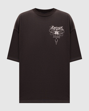 AMIRI Brown T-shirt with logo print AM426JR006