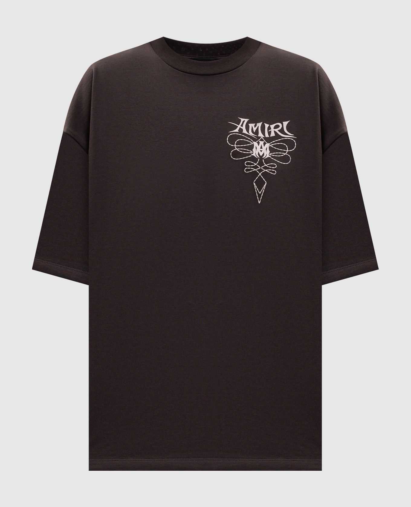 Brown T-shirt with logo print