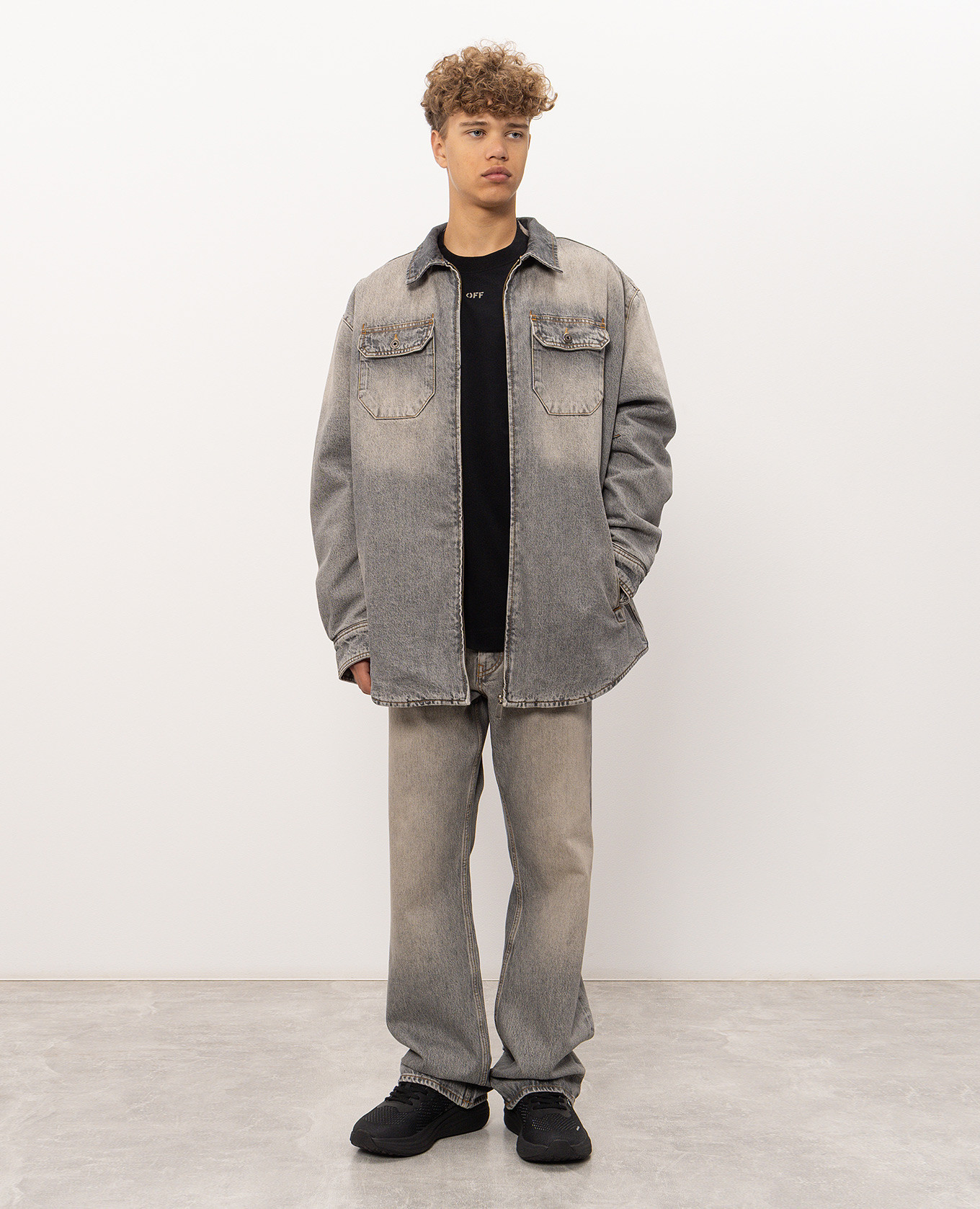 Gray denim shirt jacket Off-White 2