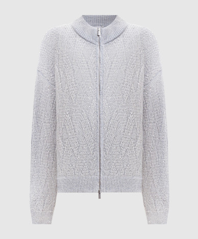 Blue alpaca wool cardigan