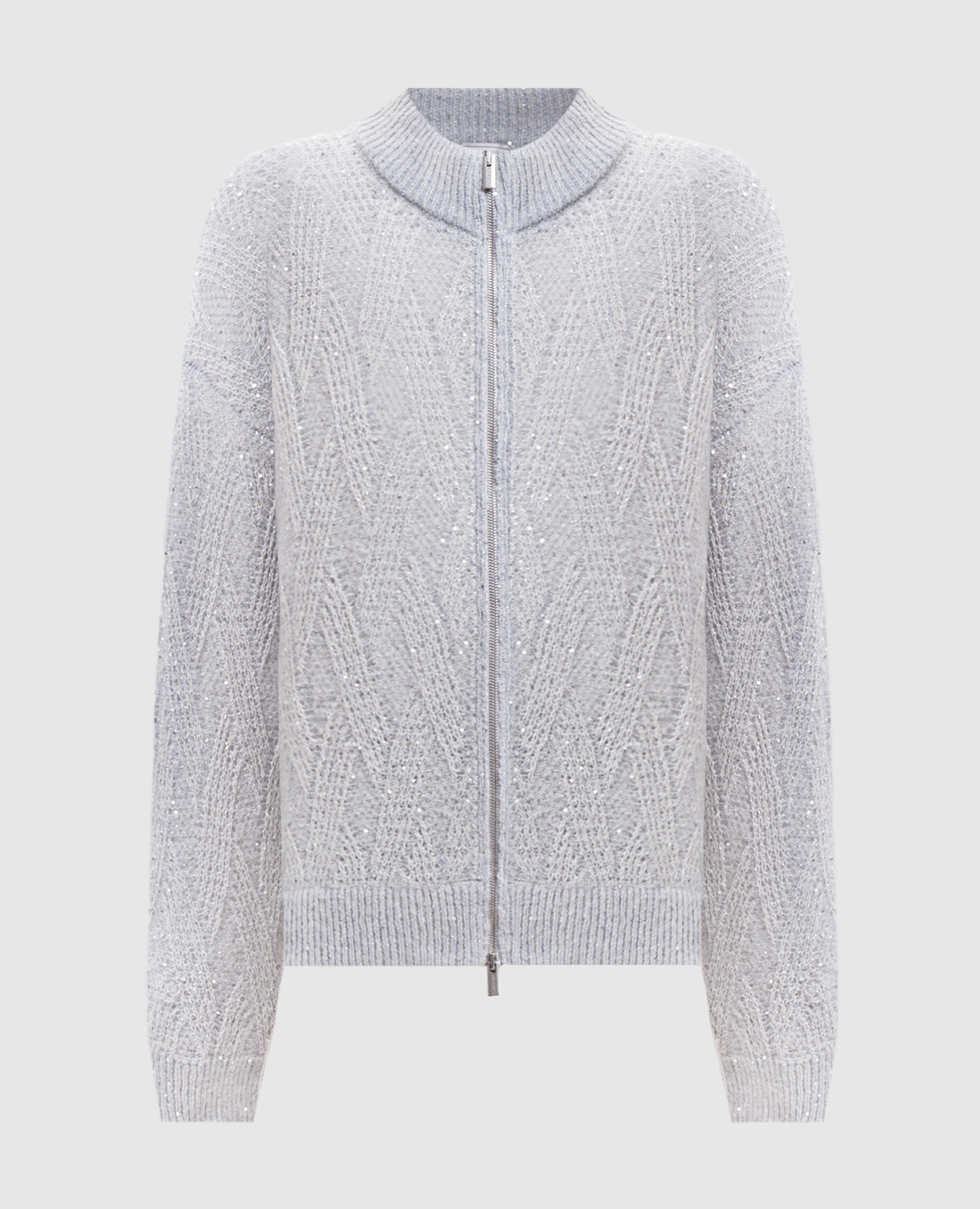 Blue alpaca wool cardigan