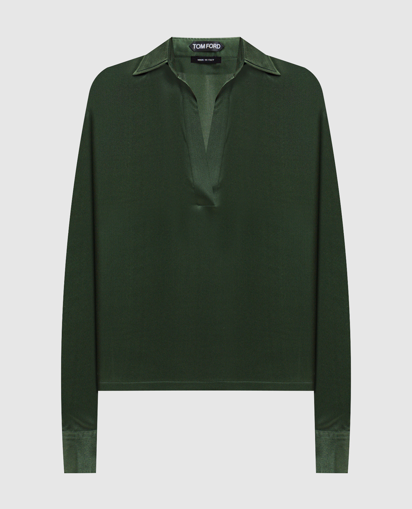 Green silk blouse