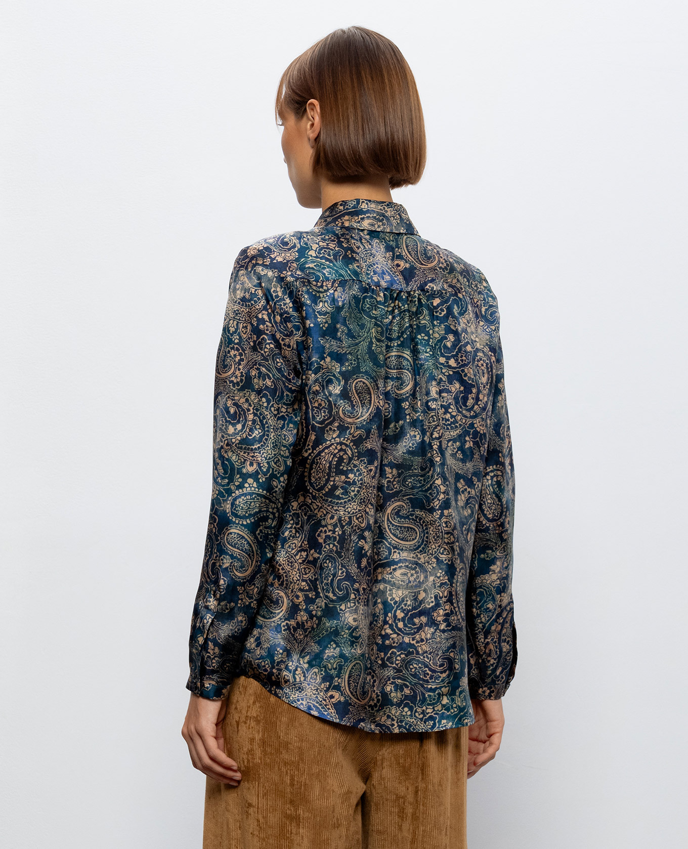 Blue Meudon silk blouse Momoni 4