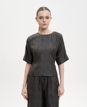 Max Mara Black NORDICA printed silk blouse MXMNORDICA