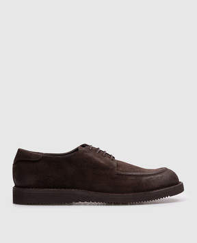 Pantanetti Brown suede derby shoes 20073A