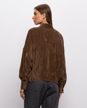 Brunello Cucinelli Brown corduroy shirt MP547M1V06