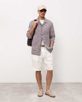 Brunello Cucinelli Ivory linen shorts M243DU0065