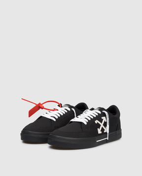 Off-White Black Vulcanized Sneakers with Contrast Arrow Logo OMIA293C99FAB003