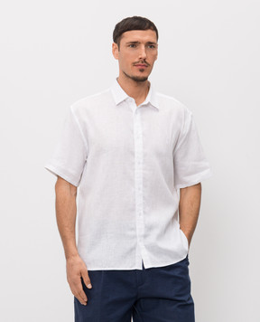 Trussardi White linen short-sleeved shirt 5027N000034NMS109T19
