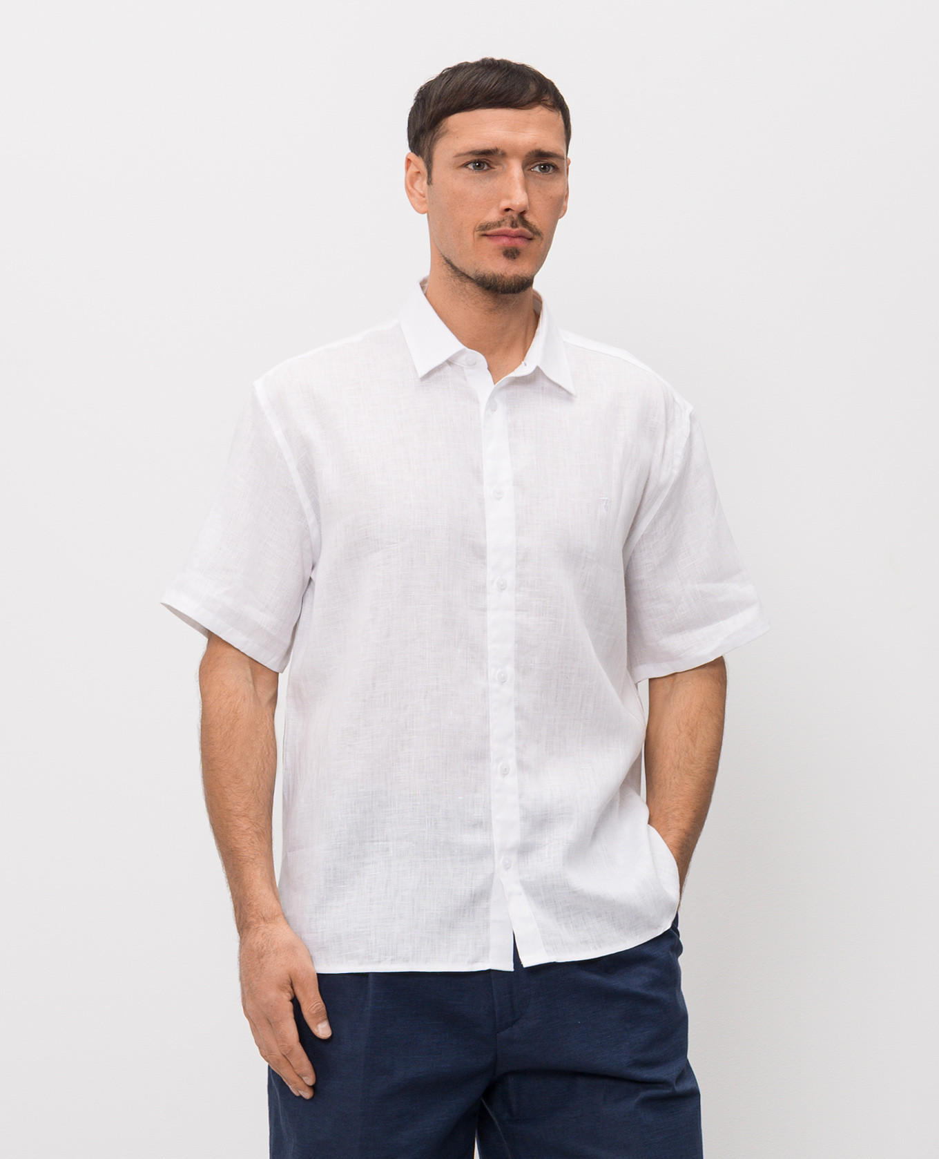 

White linen short-sleeved shirt Trussardi