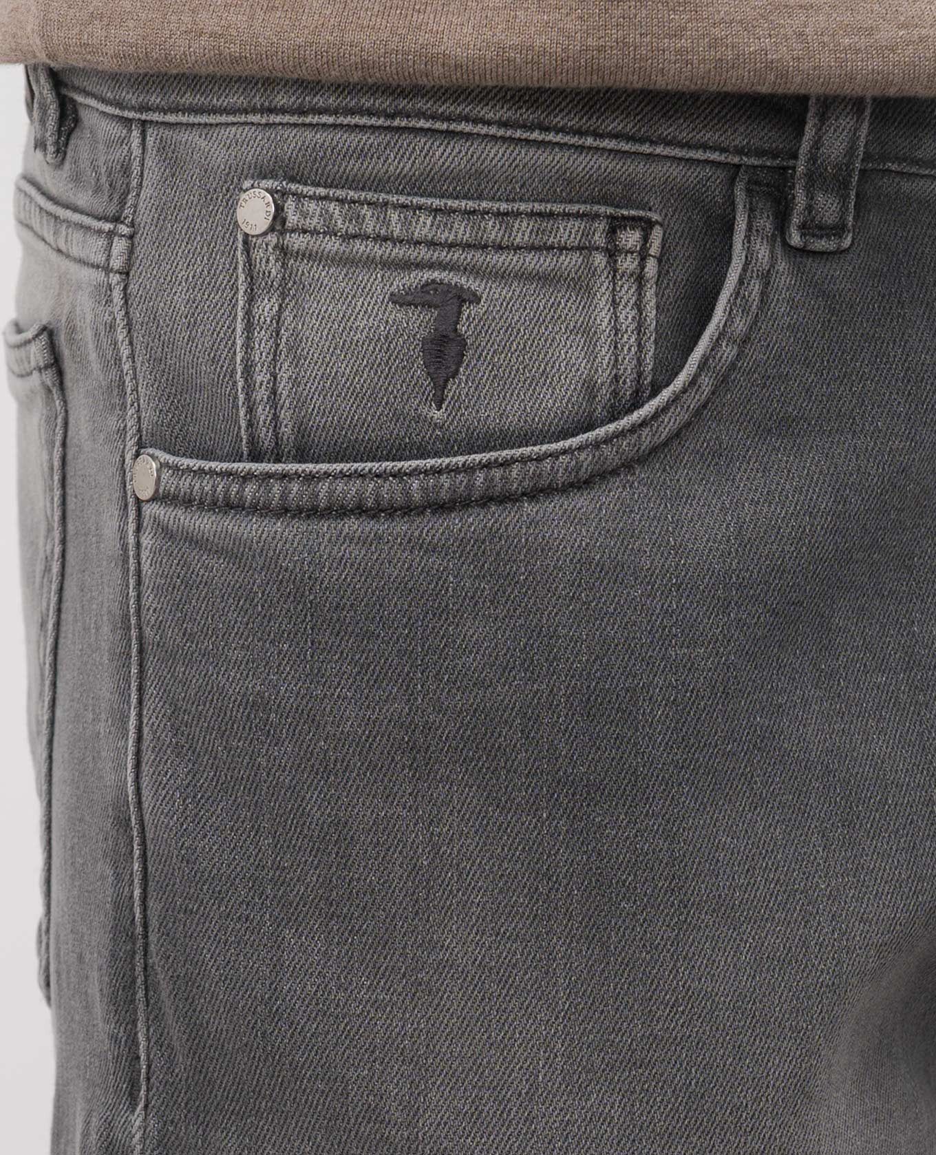 

Grey jeans with logo patch Trussardi