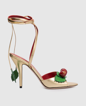 Valentino Gold leather sandals with applique 8W2S0NY2ITE