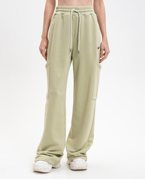 Off-White Green sweatpants with logo 2CH025F25FLE001