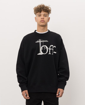 Off-White Black sweatshirt with contrast logo print 44MBA054F26F006