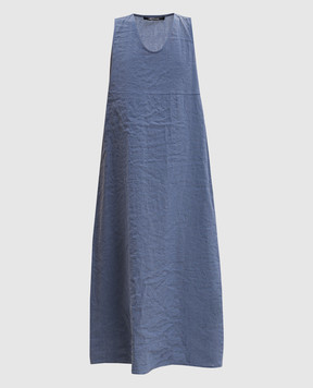 Sofie D`Hoore Doras blue dress with linen DORASLION