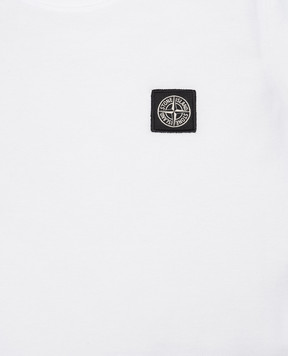 Stone Island Children's white T-shirt with logo patch L1S162100001S001814