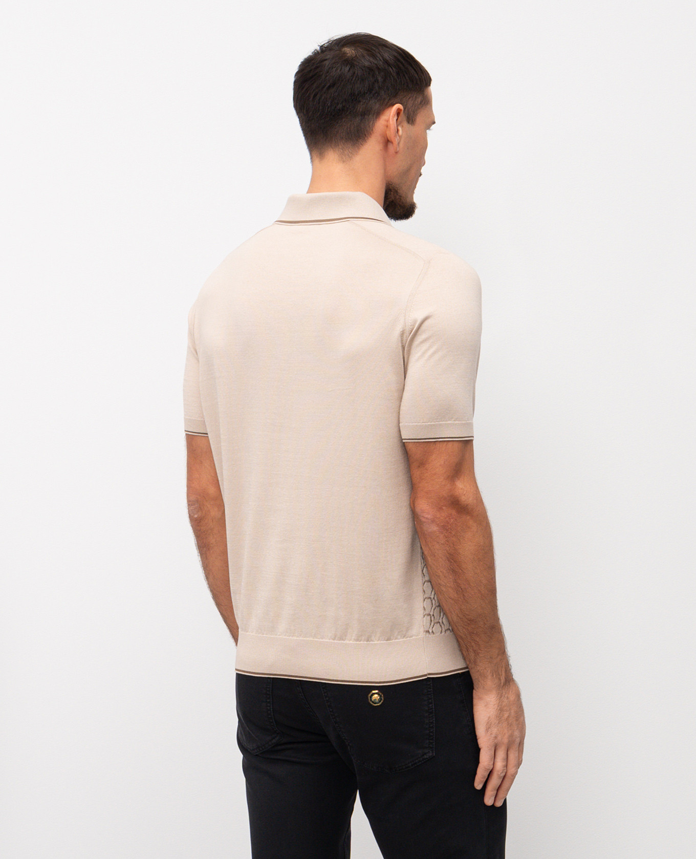 

Beige polo with silk Stefano Ricci