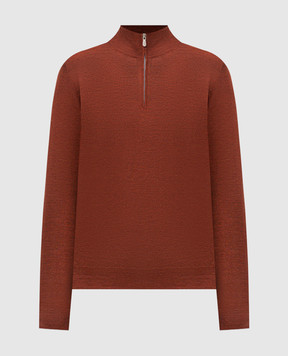 Brunello Cucinelli Terracotta cashmere, silk and linen jumper MSY00124