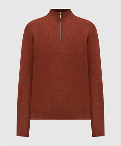 Terracotta cashmere, silk and linen jumper
