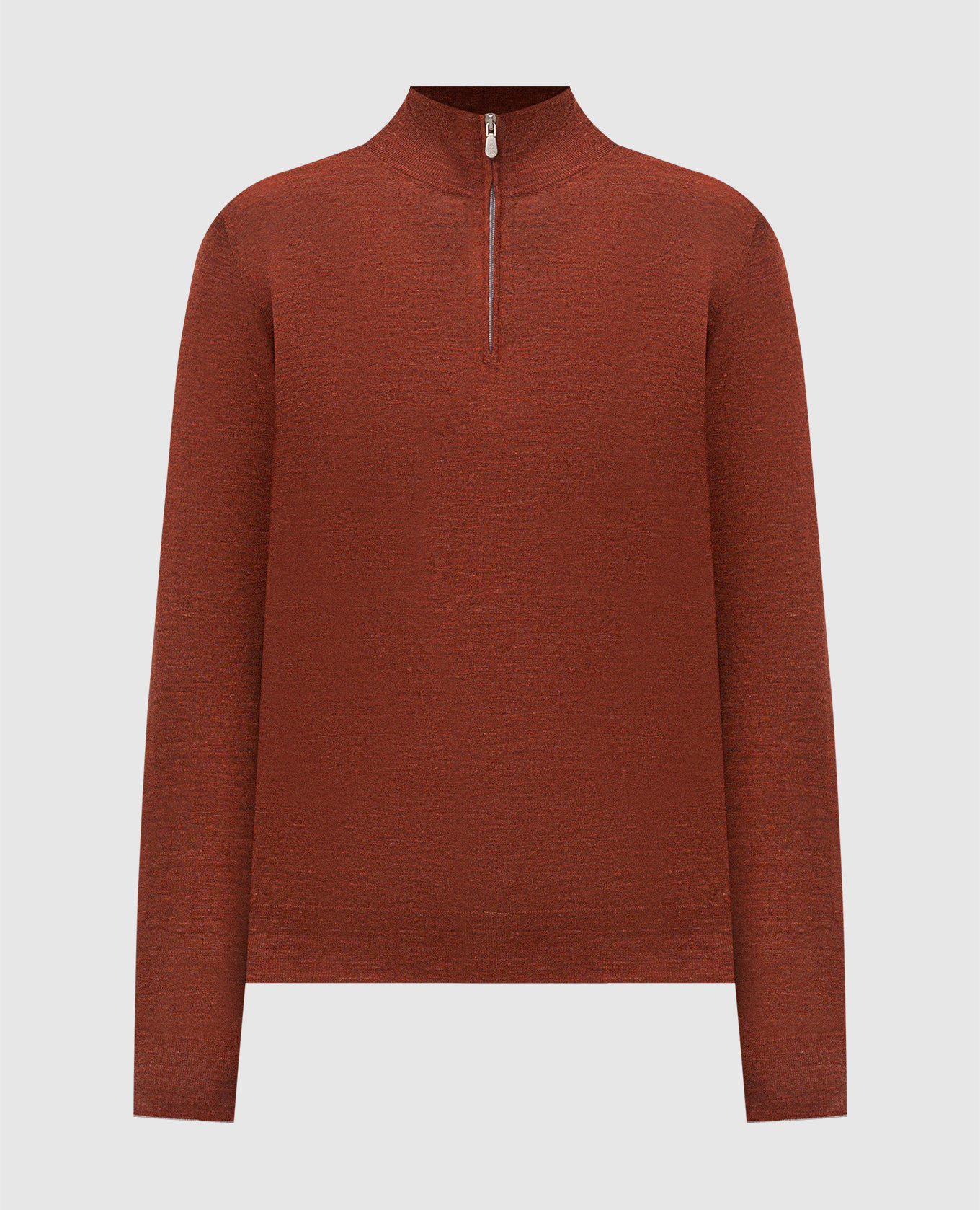 Terracotta cashmere, silk and linen jumper