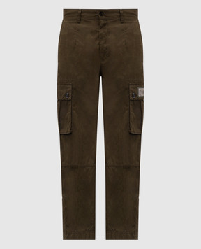 Dolce&Gabbana Khaki cargo with logo patch GP1F7THUMS8