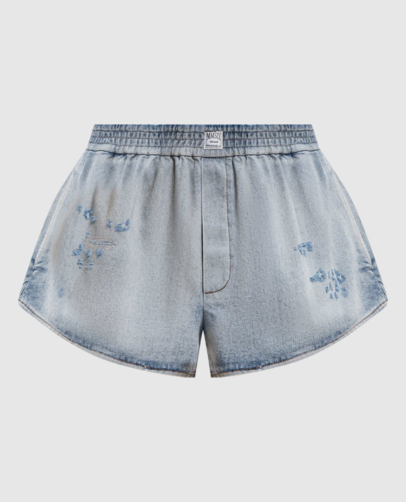 

Blue denim shorts with a vintage effect Maison Margiela MM6, Light blue