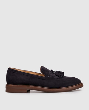 Brunello Cucinelli Blue suede loafers MZUPEAK791