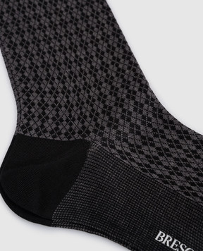 Bresciani Gray socks with a geometric pattern MC034JQ1088XX