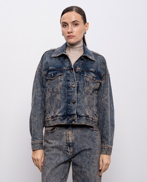 Peserico Blue denim jacket with a worn effect E21888L1804280