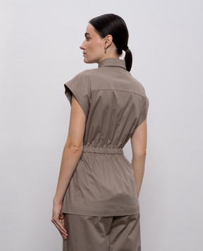 Peserico Brown shirt with monil chain A0681901979