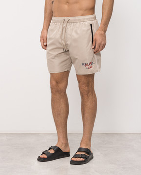 Iceberg Beige logo print swim shorts ICE26MBM01