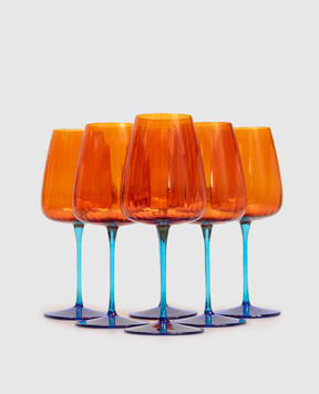 La Reine Set of orange wine glasses JOY 6 pcs JOY55CL