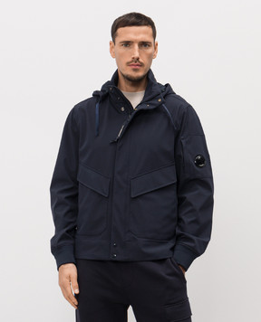C.P. Company Blue jacket with logo patch MOW001A005968A
