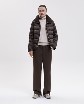 MooRER Dark brown down jacket ARGENTEA ARGENTEASE3