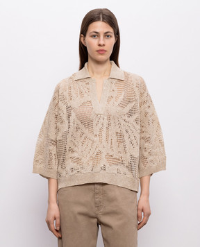 Brunello Cucinelli Beige linen pullover MDT771005